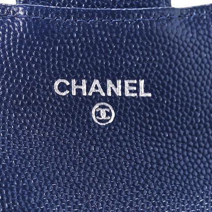 Chanel Caviar Quilted Flap Card Holder Navy Blue 6 of 11
