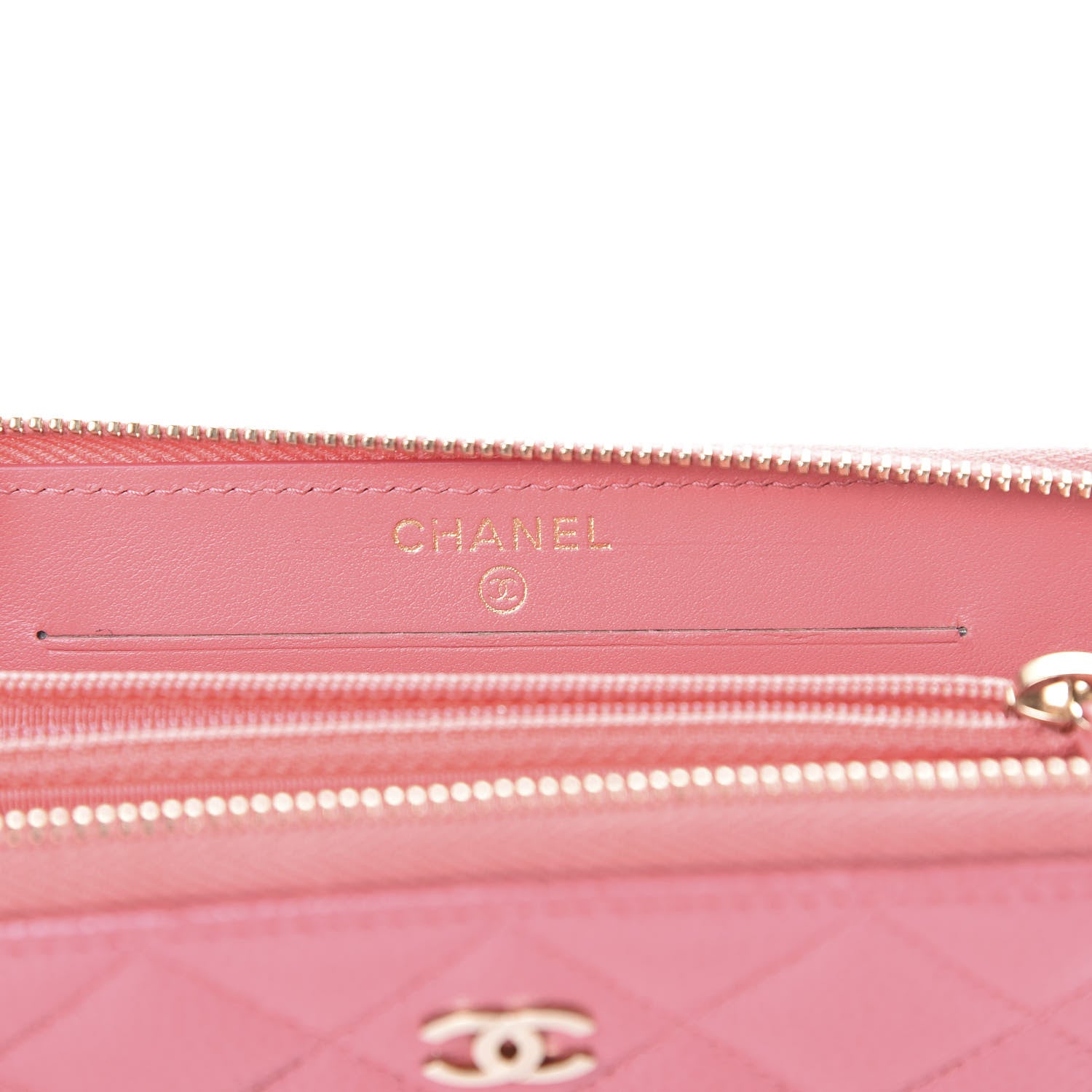 Chanel Iridescent Caviar Quilted Medium Zip Around Wallet Pink 6 of 11