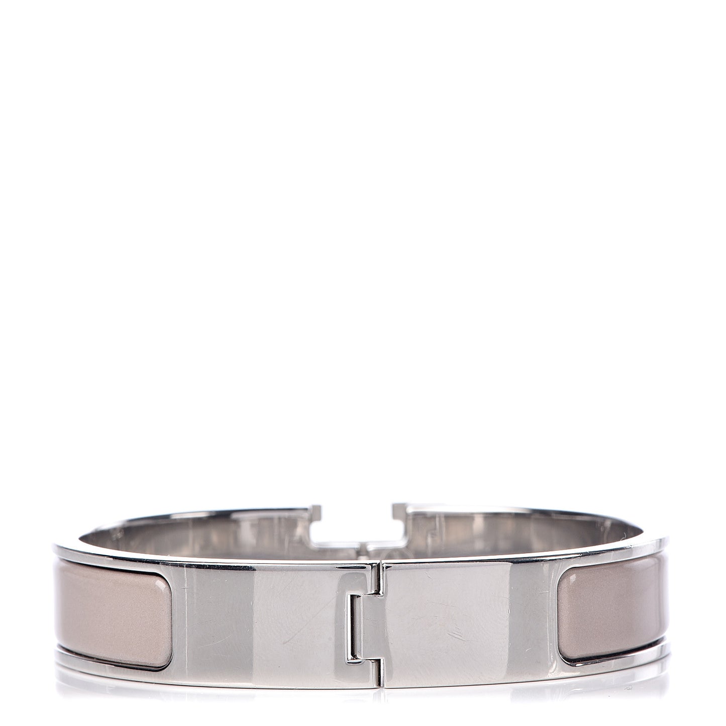 Enamel Clic Clac H Narrow Bracelet PM Marron Glace