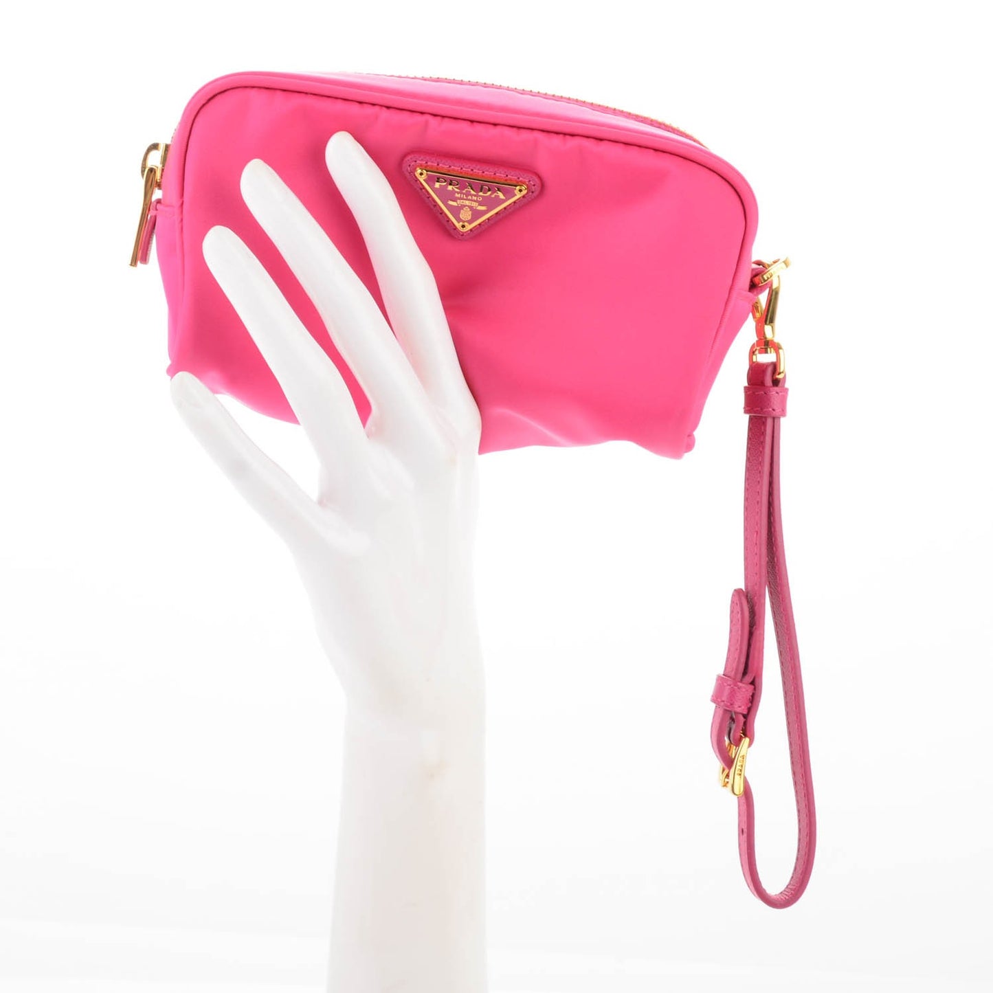 Tessuto Nylon Vela Saffiano Cosmetic Pouch Peonia