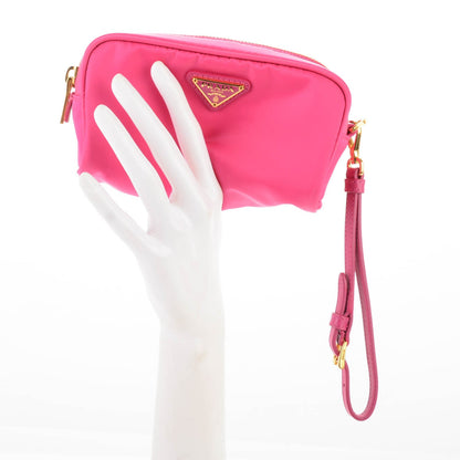 Prada Tessuto Nylon Vela Saffiano Cosmetic Pouch Peonia 2 of 7