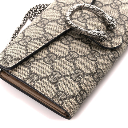 Gucci GG Supreme Monogram Dionysus Chain Clutch Wallet Beige Taupe 8 of 10