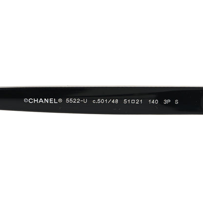 Chanel Acetate Polarized Round Sunglasses 5522U Black 5 of 7