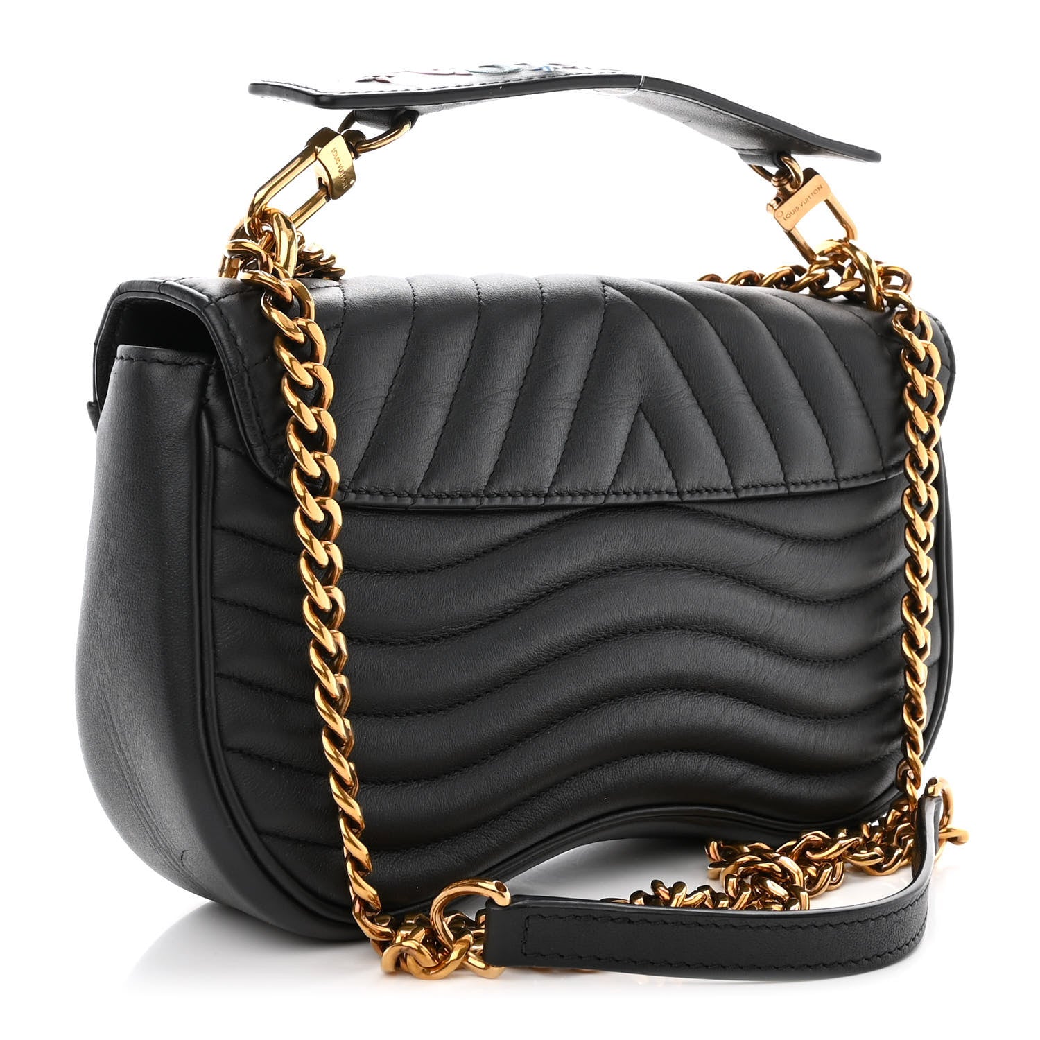 Louis Vuitton Calfskin New Wave Chain MM Black 4 of 12