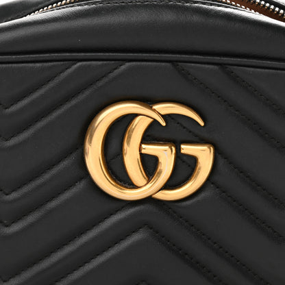 Gucci Calfskin Matelasse Small GG Marmont Chain Shoulder Bag Black 8 of 15