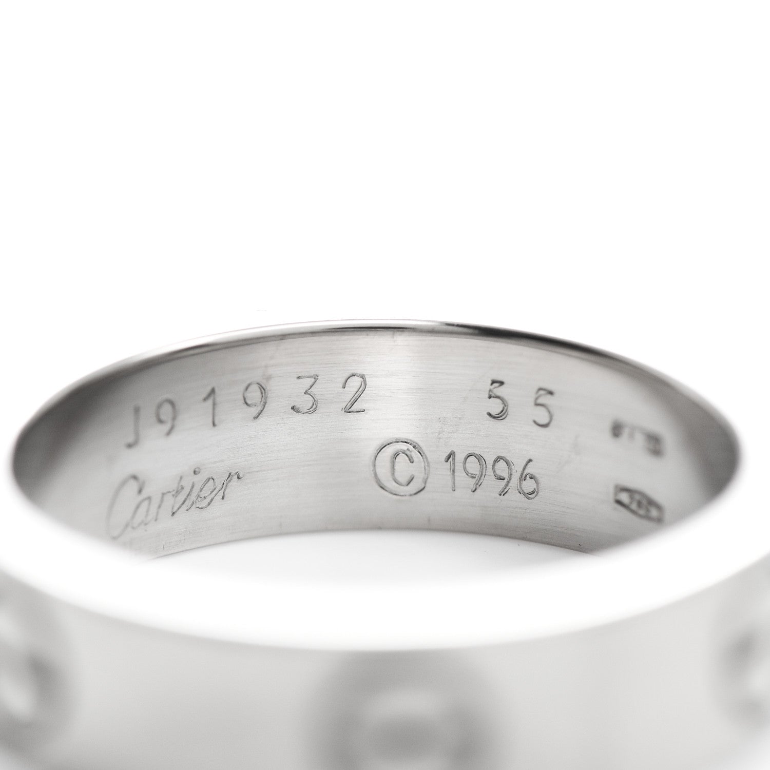 Cartier 18K White Gold 5.5mm LOVE Ring 55 7.25 4 of 4