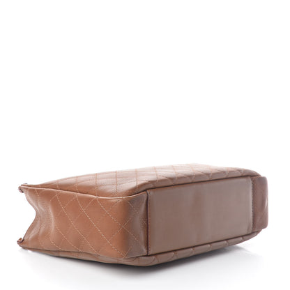 Chanel Calfskin Stitched Shopping Tote Brown 4 of 10