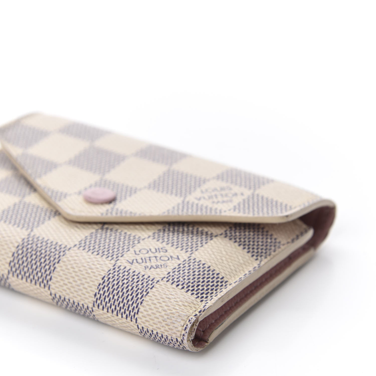 Louis Vuitton Damier Azur Victorine Wallet Rose Ballerine 7 of 12
