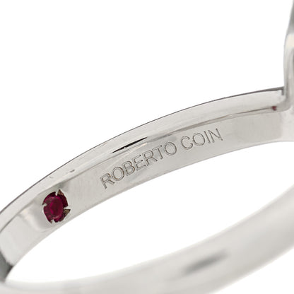 Roberto Coin 18K White Gold Diamond Blue Topaz Mother of Pearl Cocktail Ring 53 6.5 5 of 6