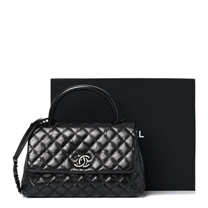 Chanel Aged Calfskin Quilted Small Coco Handle Flap So Black 12 of 12