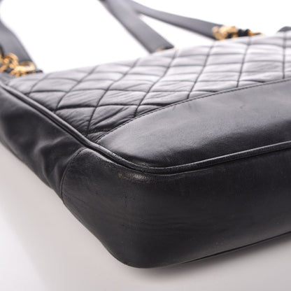 Chanel Lambskin Quilted Shopping Tote Black 12 of 16