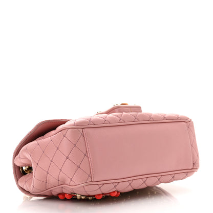 Dolce & Gabbana Lambskin Watersnake Embellished Lucia Shoulder Bag Rosa 4 of 8