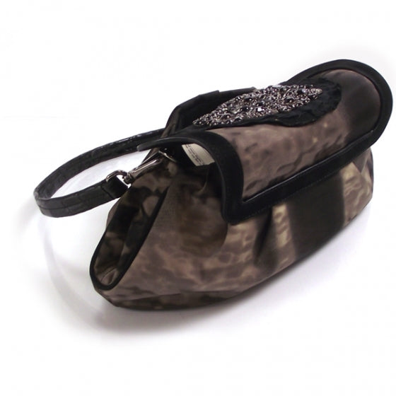 Prada Nylon Jeweled Crocodile Flap Bag 6 of 11