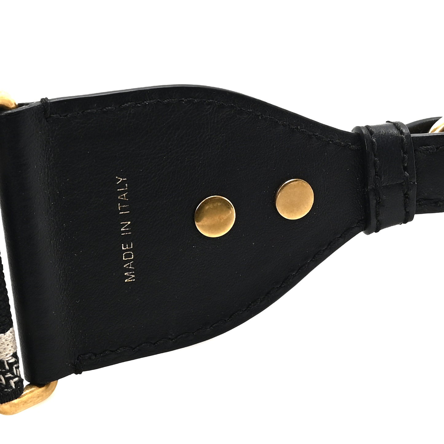 Canvas Embroidered Shoulder Strap Black