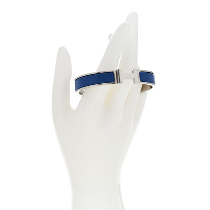 Hermes Matte Enamel Narrow Clic Clac HH Bracelet T5 Bleu Mediterranean 2 of 5