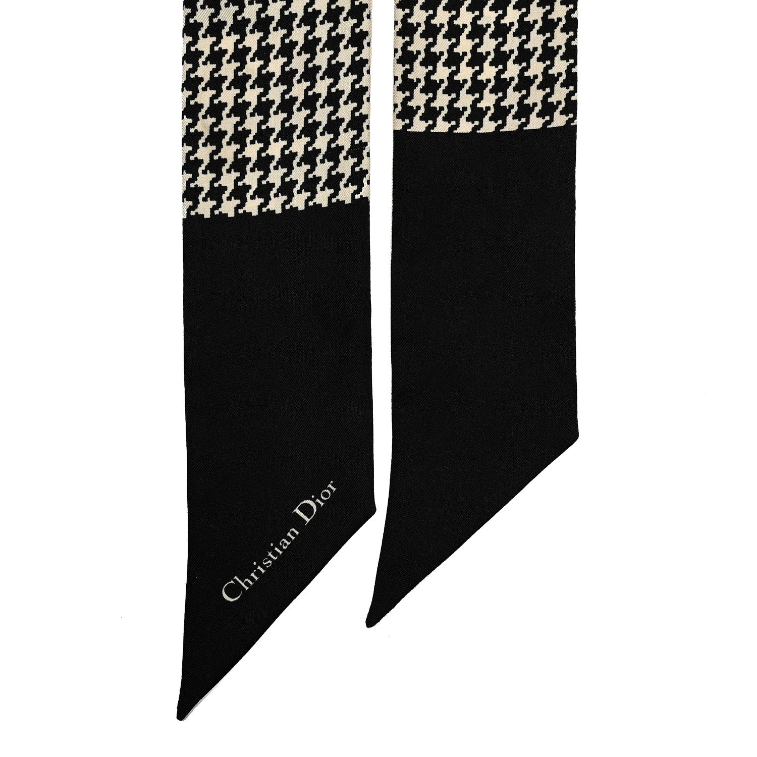 Christian Dior Silk 30 Montaigne Mitzah Scarf Black White 2 of 5