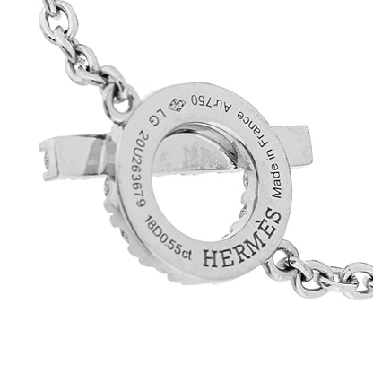 Hermes 18K White Gold Diamond Finesse Bracelet LG 4 of 5