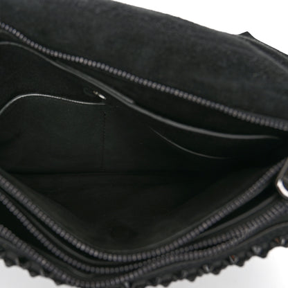 Salvatore Ferragamo Suede Crystal Embellished Small Viva Bow Shoulder Bag Black 7 of 11