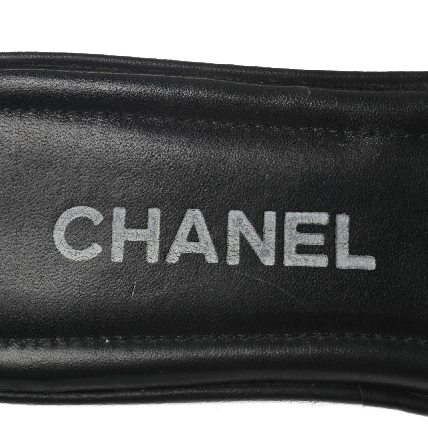 Chanel Calfskin Cambon CC Flat Slide Sandals 38 Black 7 of 10