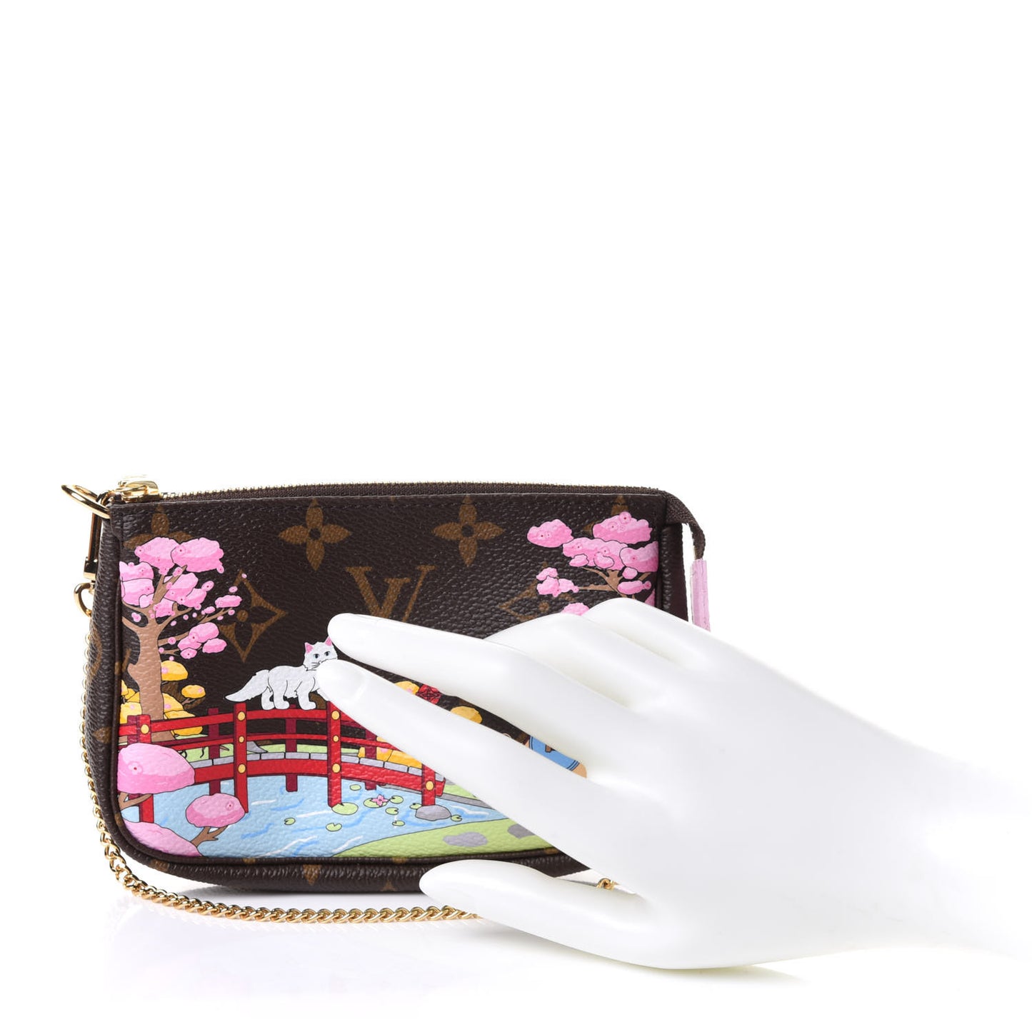 Monogram 2021 Christmas Animation Japanese Garden Mini Pochette Accessories Wisteria Pink