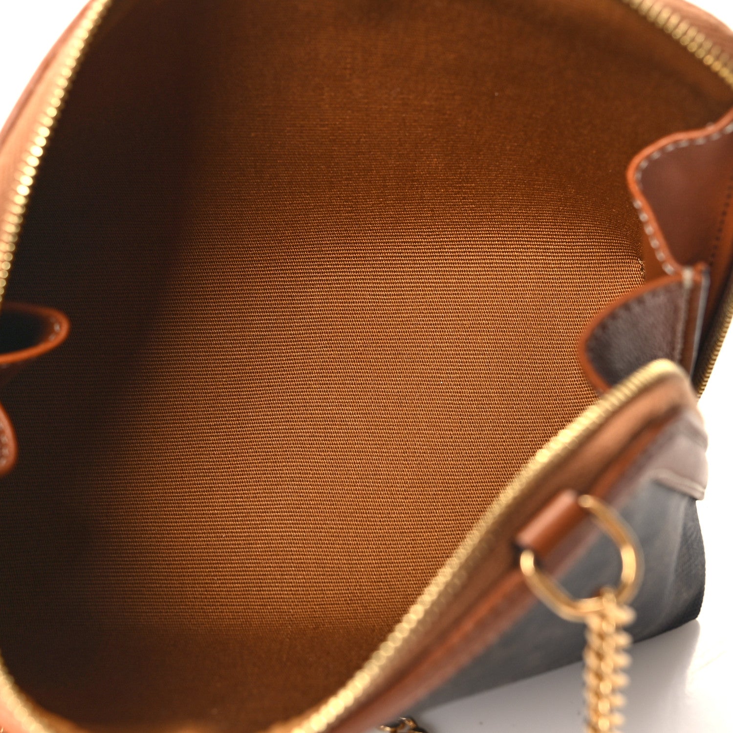 Celine Triomphe Canvas Calfskin Mini Clutch on Chain Tan 5 of 11