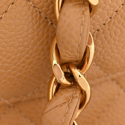 Chanel Caviar Quilted XL Jumbo Single Flap Beige 12 of 13