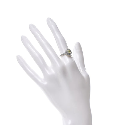 Tiffany Platinum 18K Yellow Gold Fancy Yellow Diamond .53ct Soleste Engagement Ring 50 5.5 2 of 7