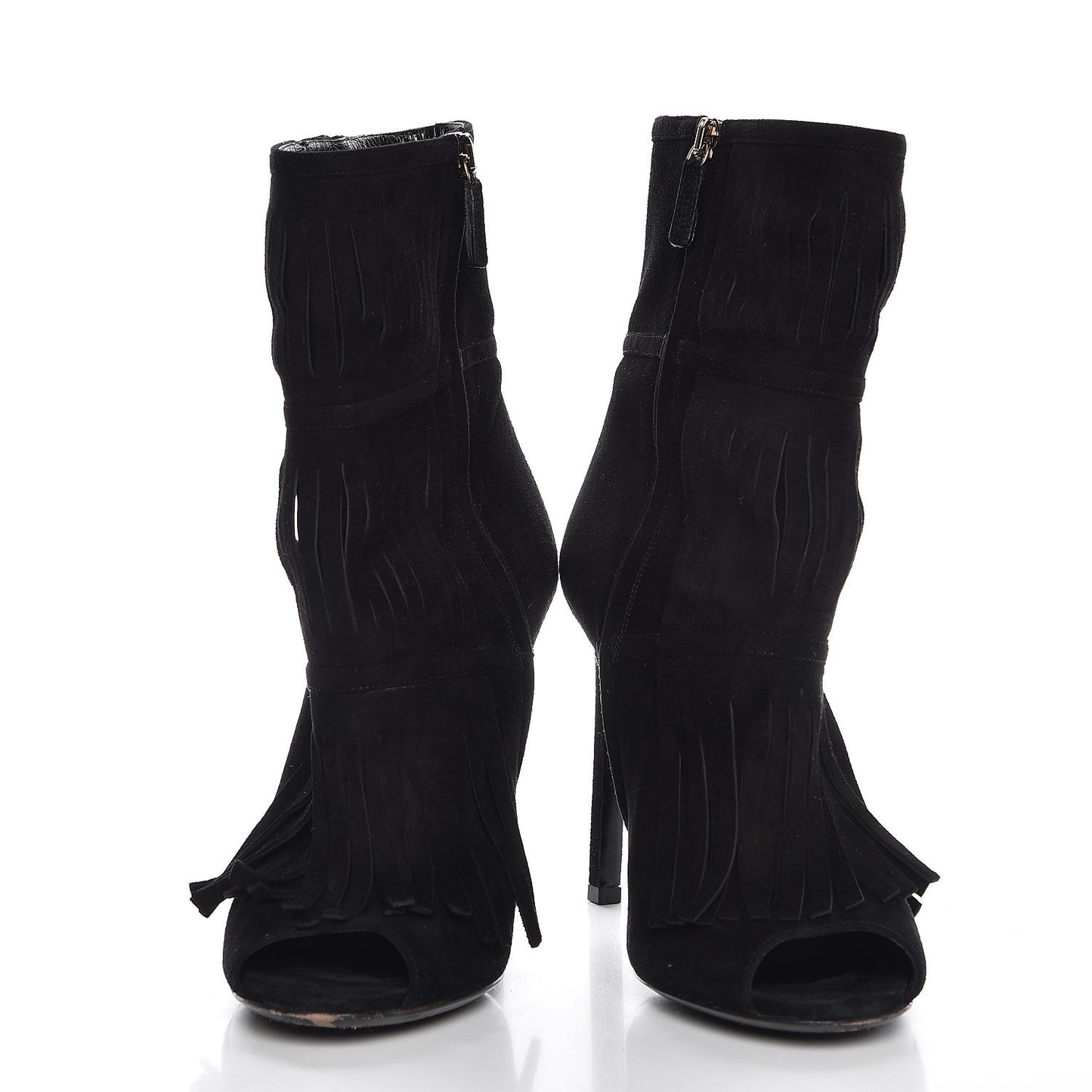 Suede Fringe Becky Bootie 37.5 Black