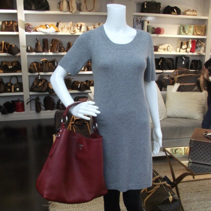 Prada Vitello Daino Shoulder Bag Rubino 2 of 12