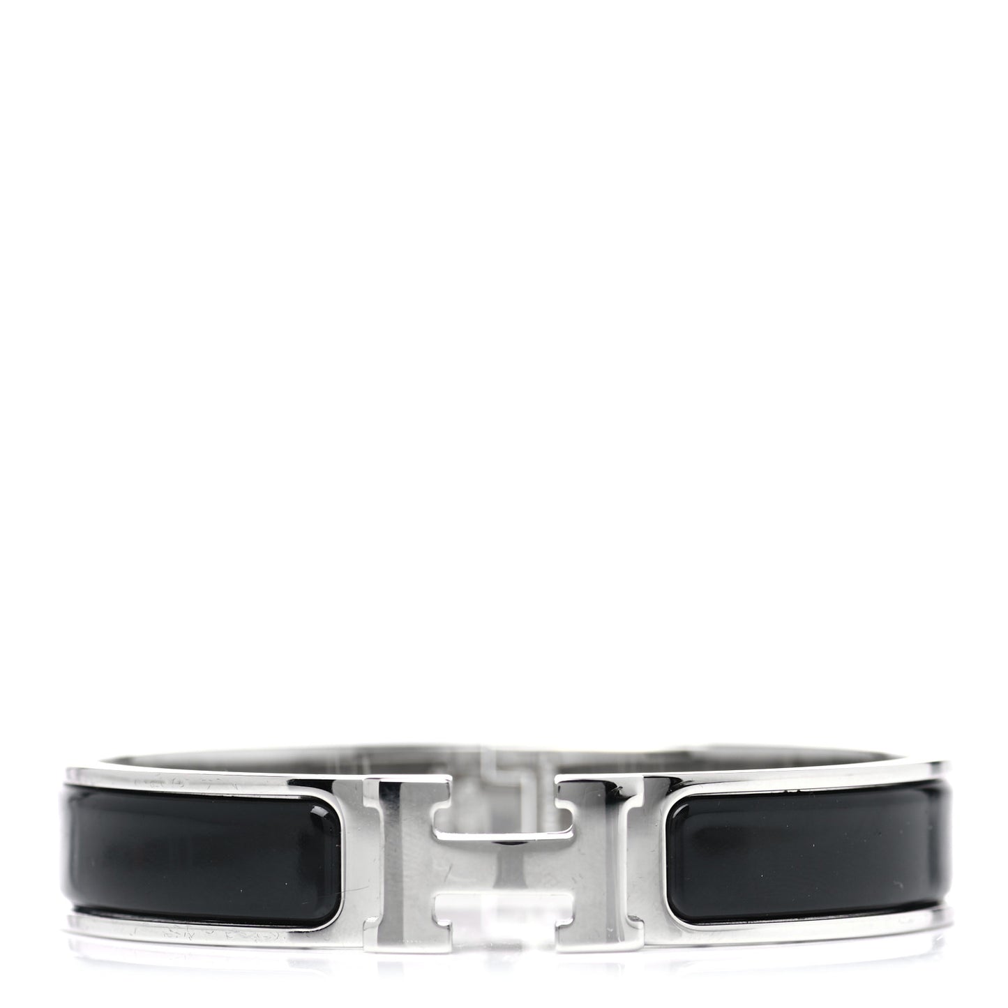 Enamel Narrow Clic Clac H Bracelet GM Black