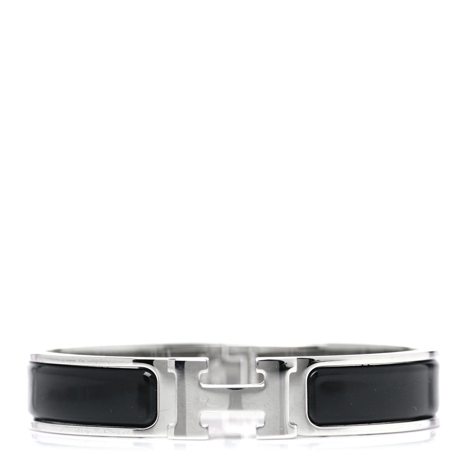 Hermes Enamel Narrow Clic Clac H Bracelet GM Black 1 of 4
