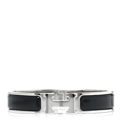 Hermes Enamel Narrow Clic Clac H Bracelet GM Black 1 of 4