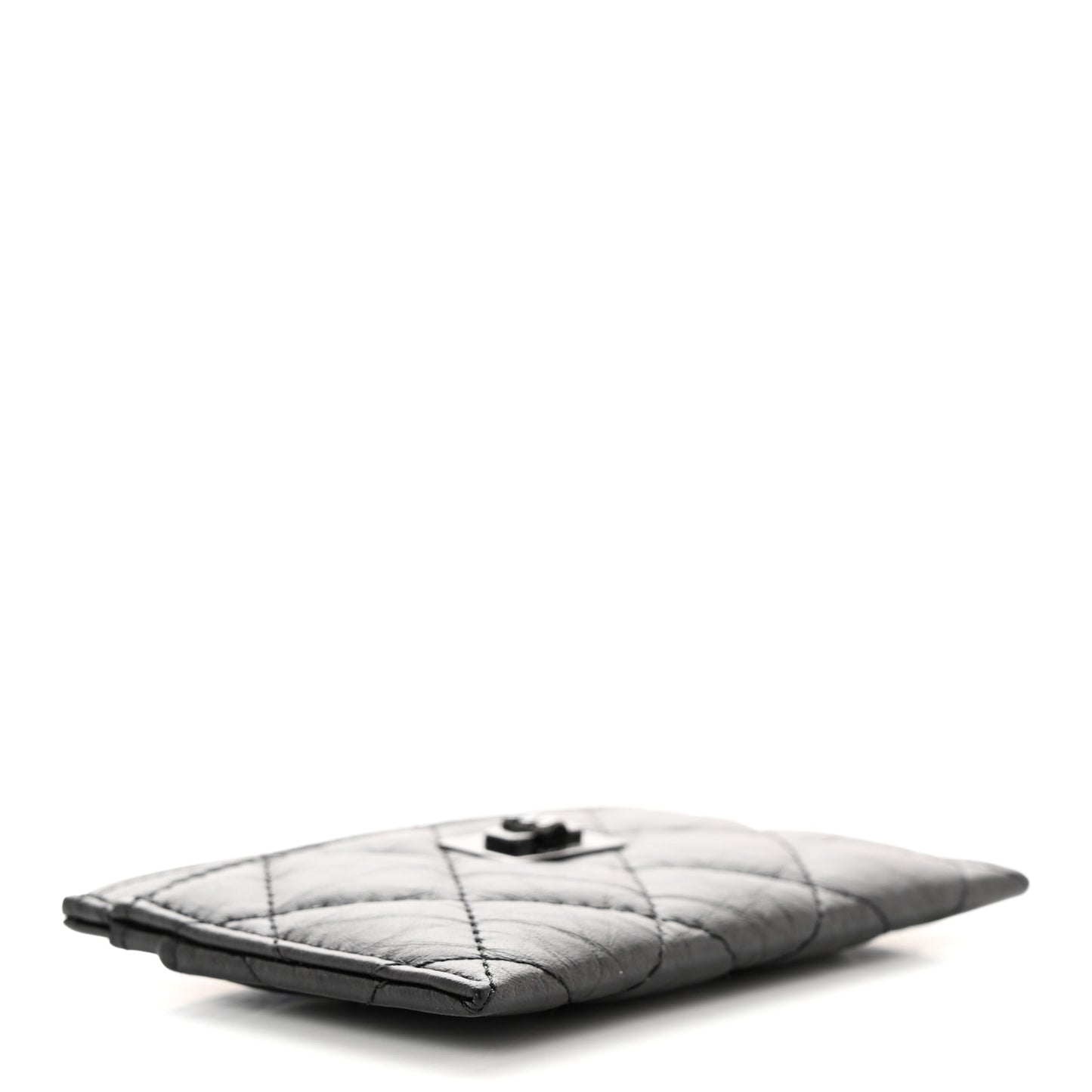 Aged Calfskin Quilted Reissue Card Holder So Black