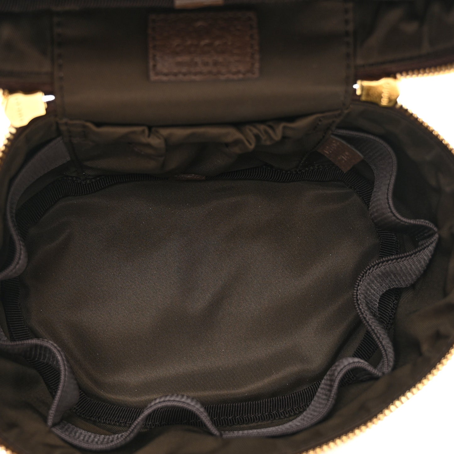 GG Supreme Monogram Textured Calfskin Web Ophidia Vanity Cosmetic Case Beige Ebony New Acero