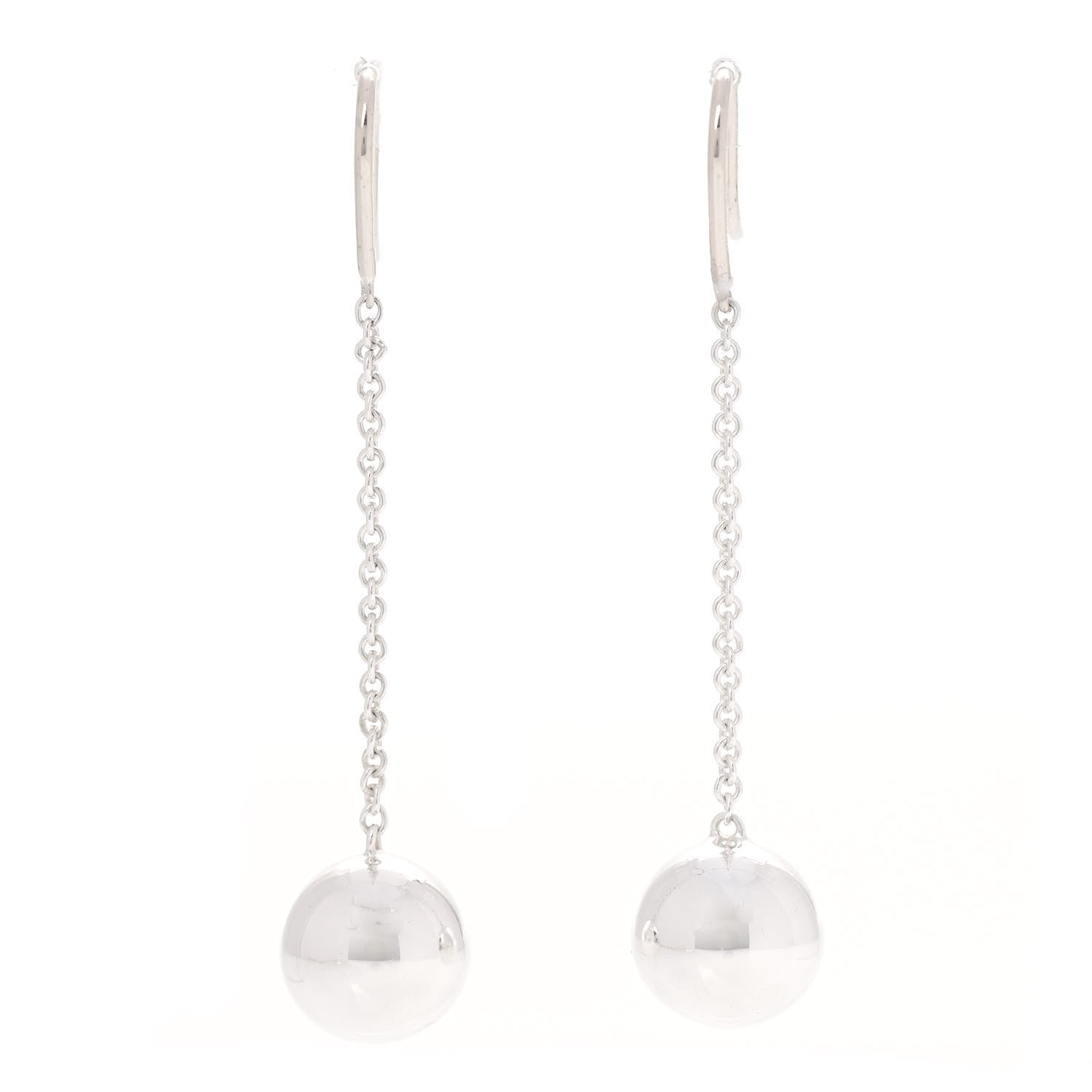 Tiffany Sterling Silver 10mm HardWear Ball Drop Earrings 1 of 4