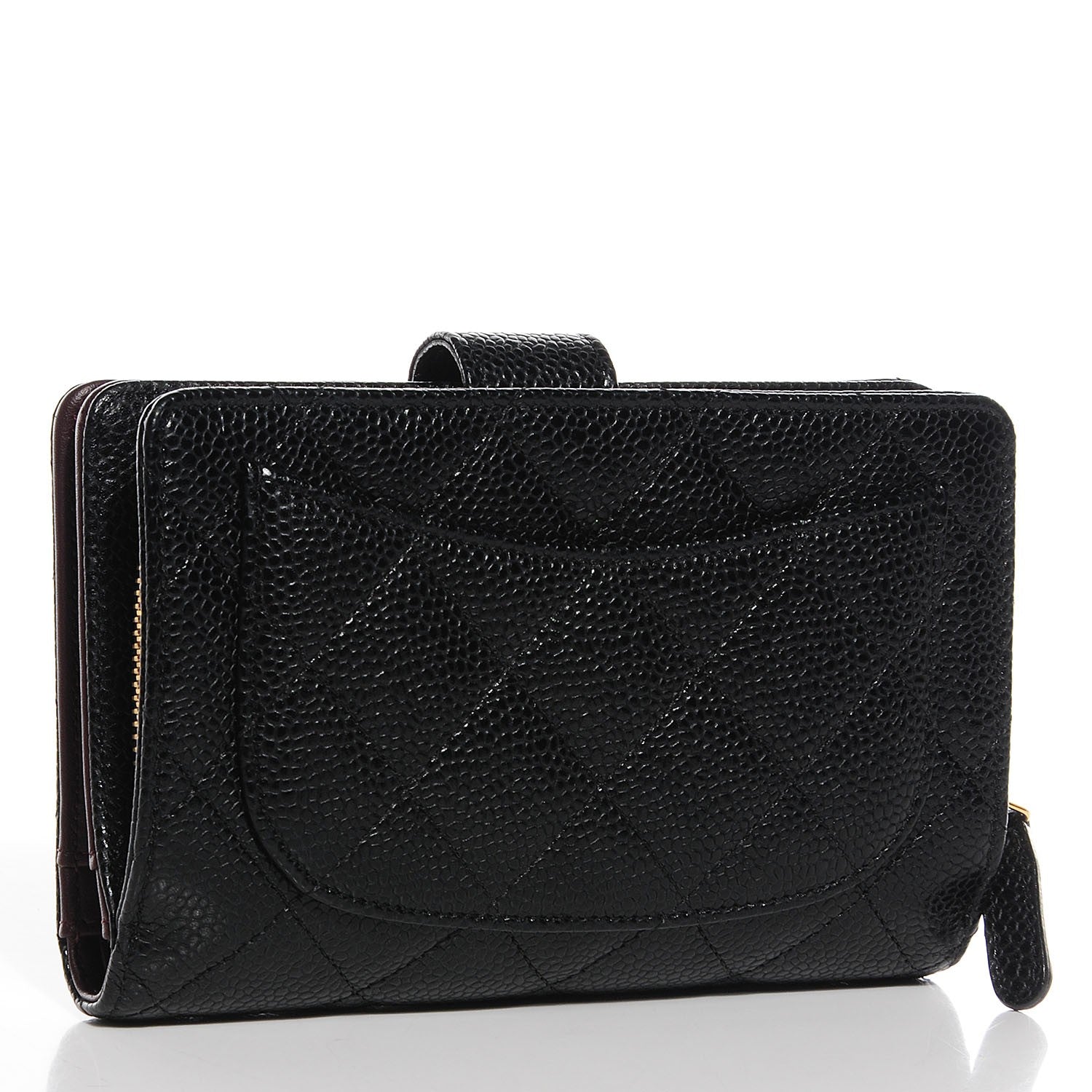 Chanel Caviar Quilted Zipped Pocket Wallet Black 3 of 9
