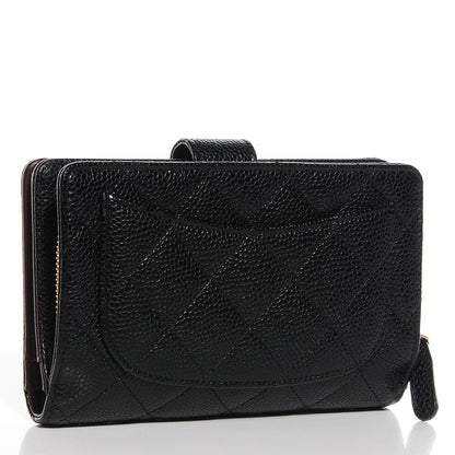 Chanel Caviar Quilted Zipped Pocket Wallet Black 3 of 9