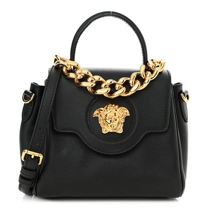 Versace Grained Calfskin Small La Medusa Top Handle Bag Black 1 of 11