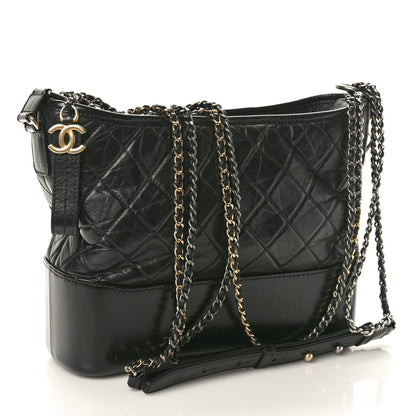 Chanel Aged Calfskin Quilted Medium Gabrielle Hobo Black 2 of 11