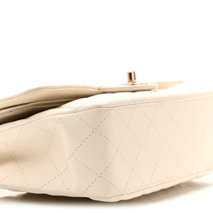 Chanel Caviar Quilted Medium Double Flap White 9 of 12