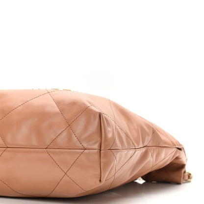 Chanel Shiny Calfskin Quilted Small Chanel 22 Camel 11 of 12