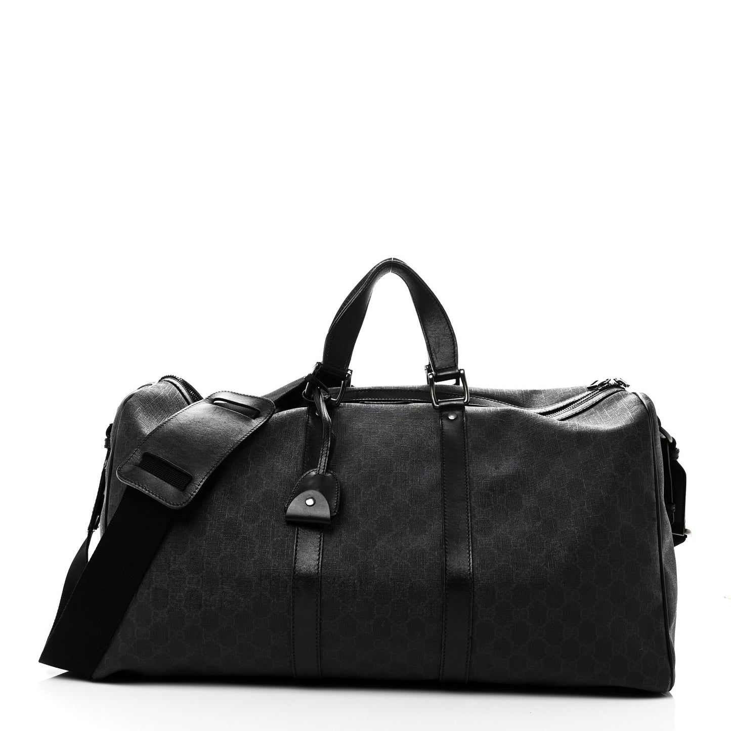 GG Supreme Monogram Medium Carry-On Duffle Bag Black Grey