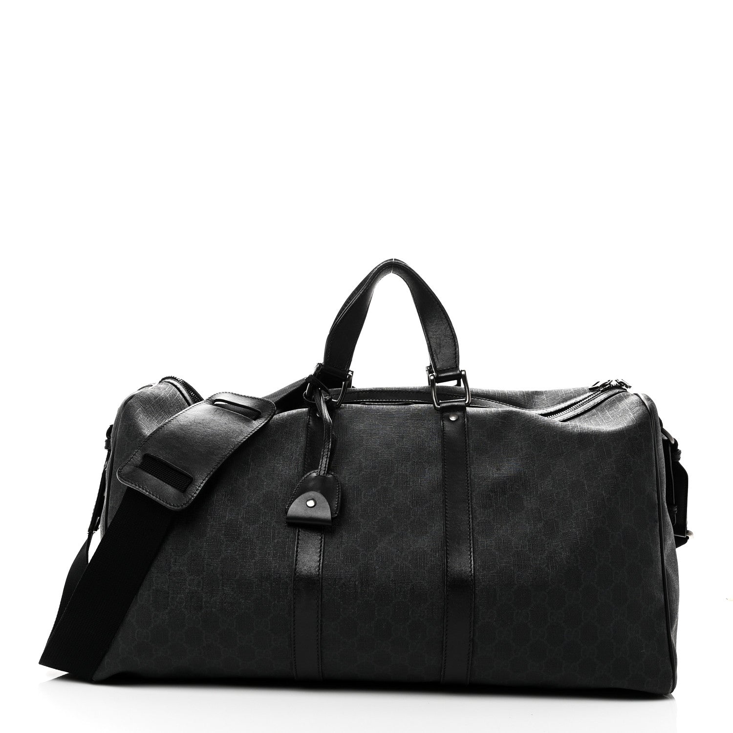 Gucci GG Supreme Monogram Medium Carry-On Duffle Bag Black Grey 1 of 9