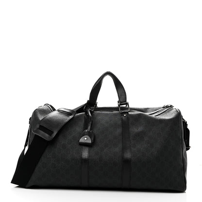 Gucci GG Supreme Monogram Medium Carry-On Duffle Bag Black Grey 1 of 9