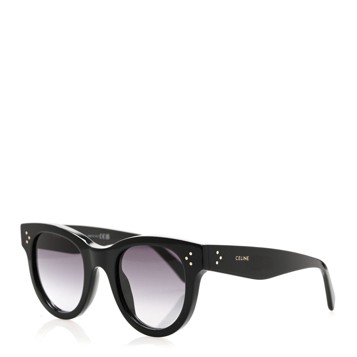 Celine Acetate Round Sunglasses CL4003IN Black 1 of 7
