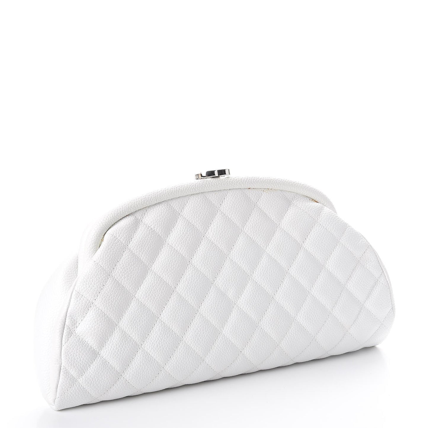Caviar Quilted Timeless Clutch White