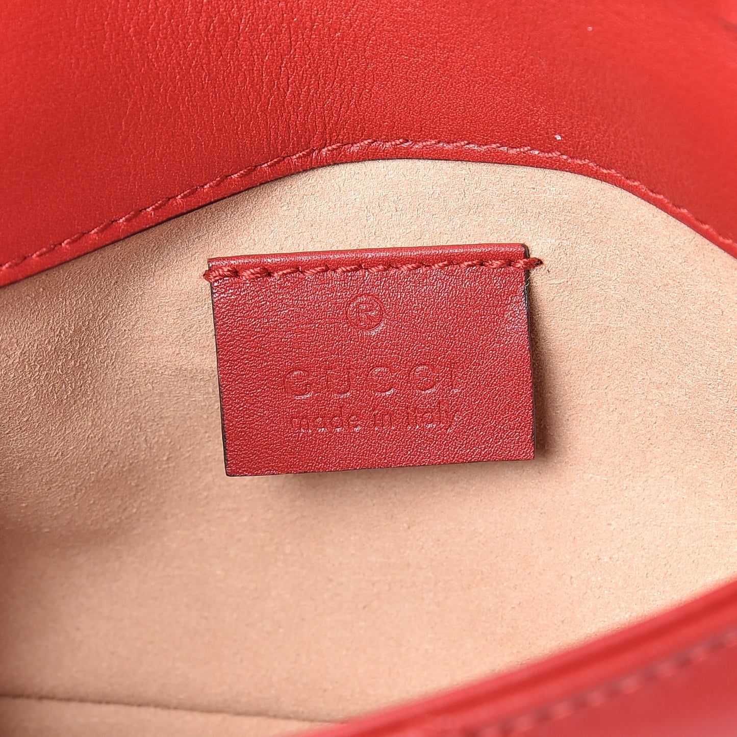 Calfskin Matelasse Super Mini GG Marmont Shoulder Bag Hibiscus Red