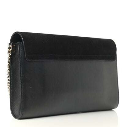 Chloe Suede Calfskin Faye Clutch Black 3 of 12