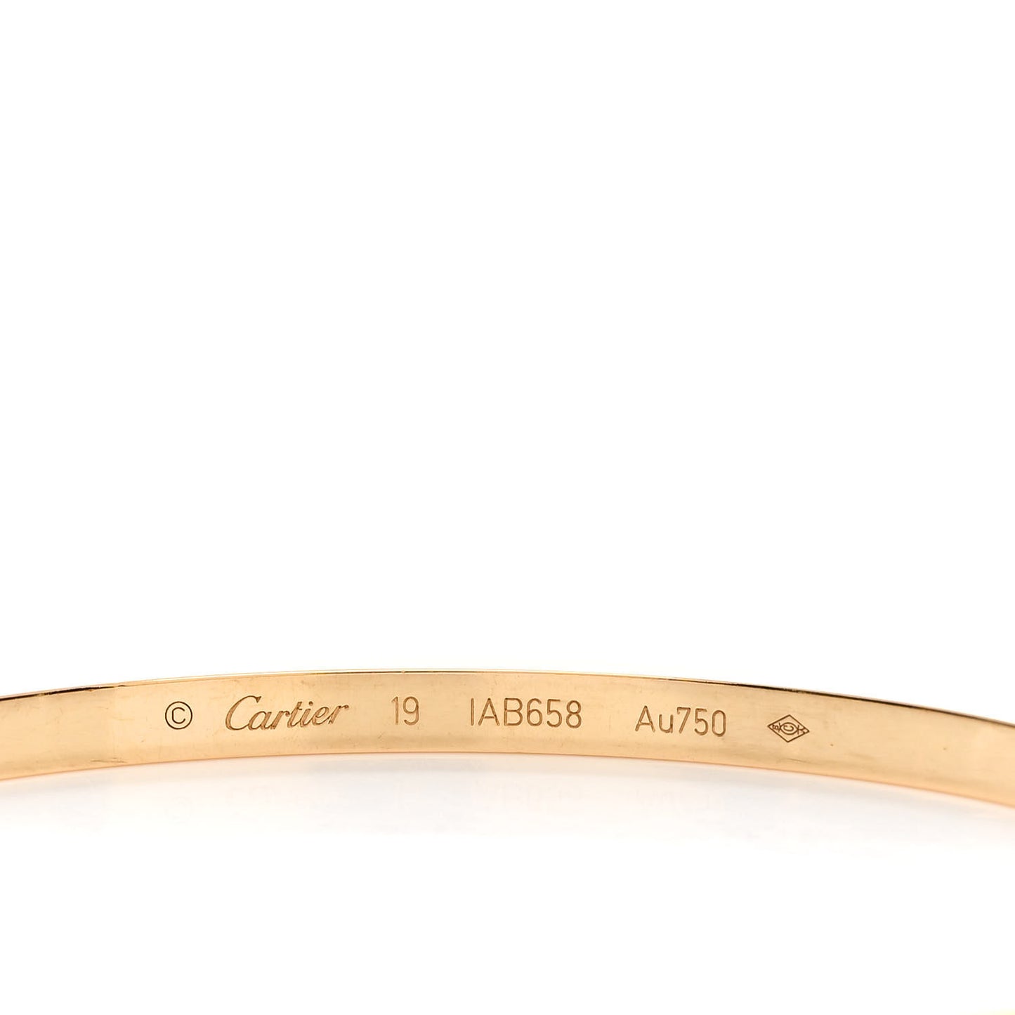 18K Yellow Gold Small LOVE Bracelet 19