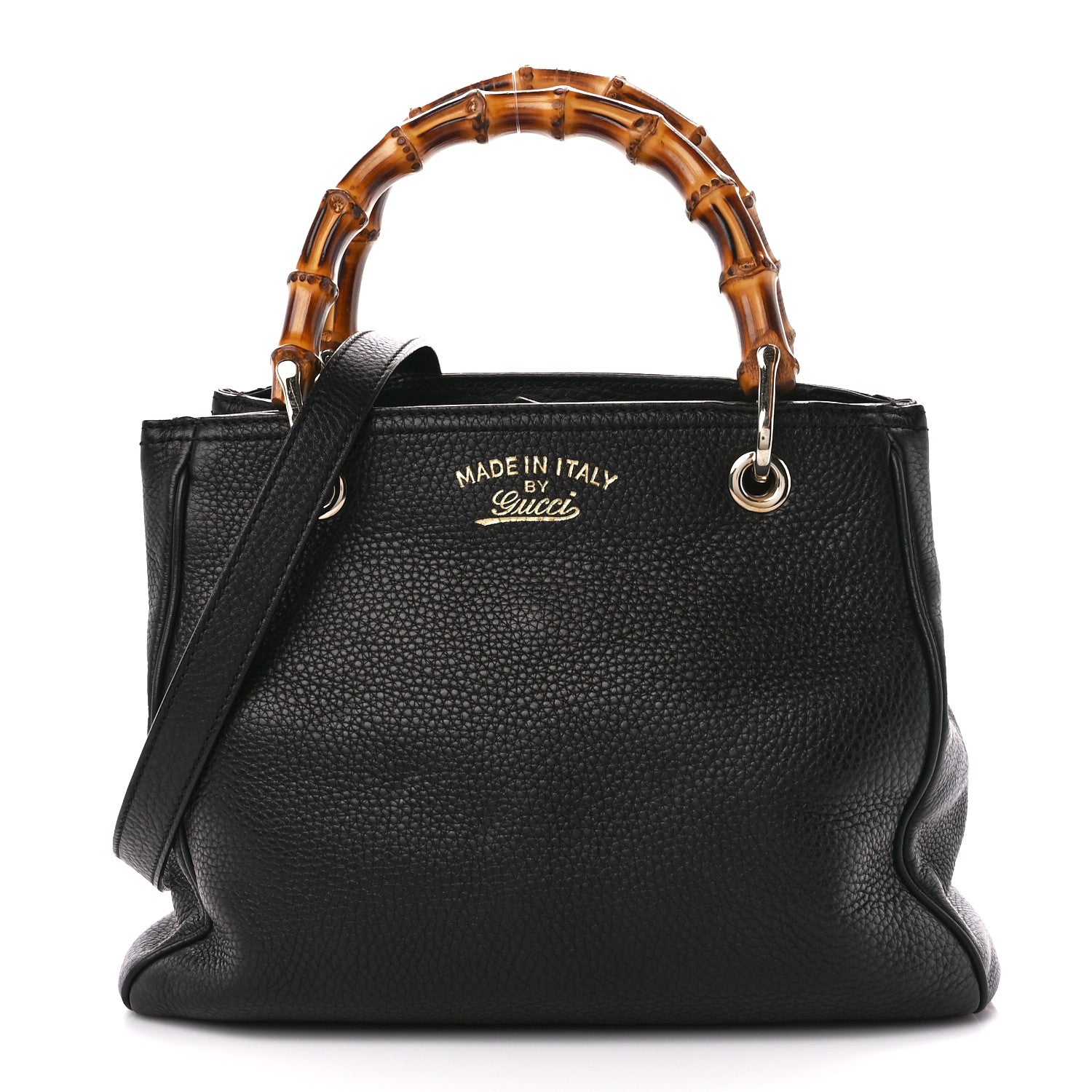 Gucci Calfskin Small Bamboo Shopper Tote Black 1 of 13